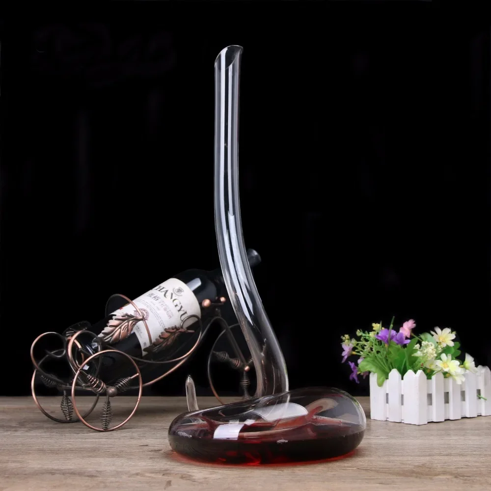 

New Latest Design! Artificial Blowing Manual Cold Cut Lead-free Crystal Glass Snake Transparent Wine Decanter Wine decanter