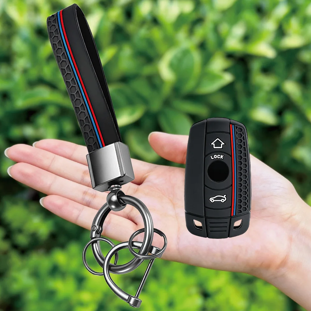 Silicone Car Key Case Key Chain For BMW E60 E61 E70 E81 E87 E90 E91 E92 X1 X5 X3 1 3 5 6 Series Z4 Keychain Accessories