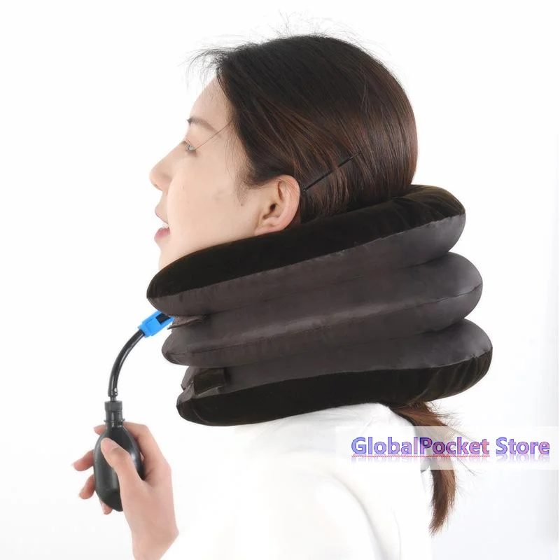 [TG823]1Pcs Neck Brace Support Inflatable Neck Stretcher Cervical Traction Device For Home & Office Use