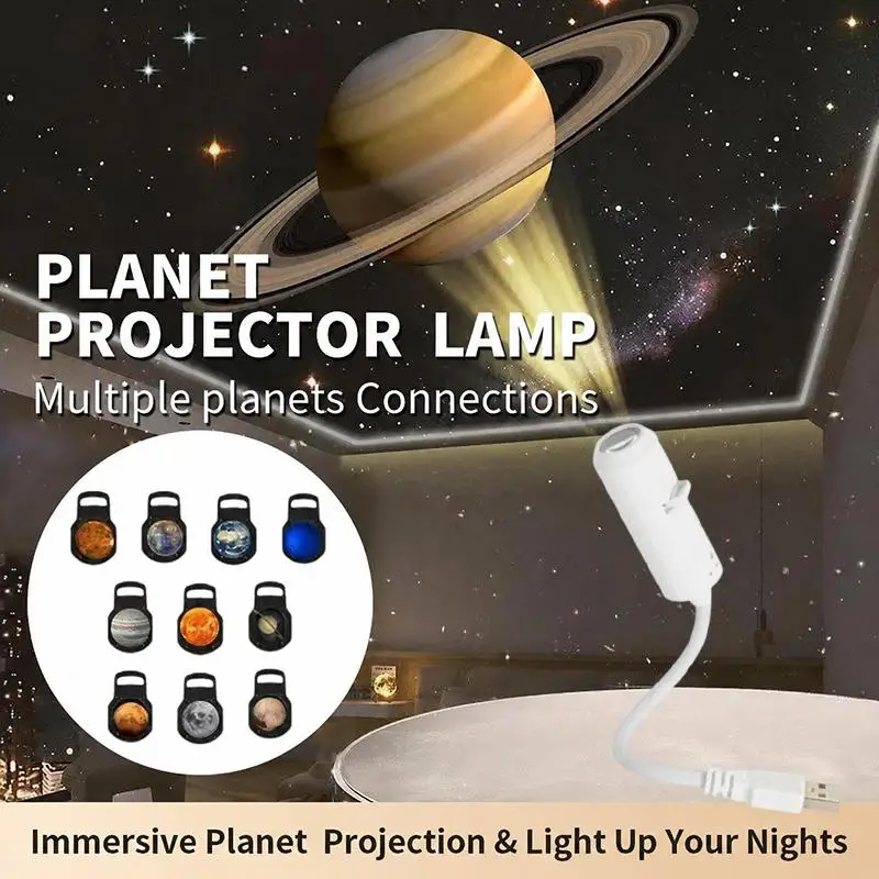 Milky Way Ocean Starry Sky Projection Night Light 1 Set USB Plug-in Ambient Lamp for Home Decor Valentine's Day Gift