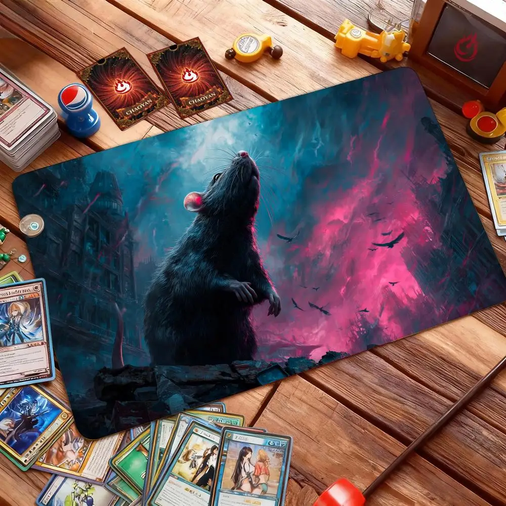 Lonely Black Rat Magic Card Battle Mat TCG Playmat Anti-slip Base 35X60CM Gathering Gaming Mats Board Game Mat for TCG Card Mat