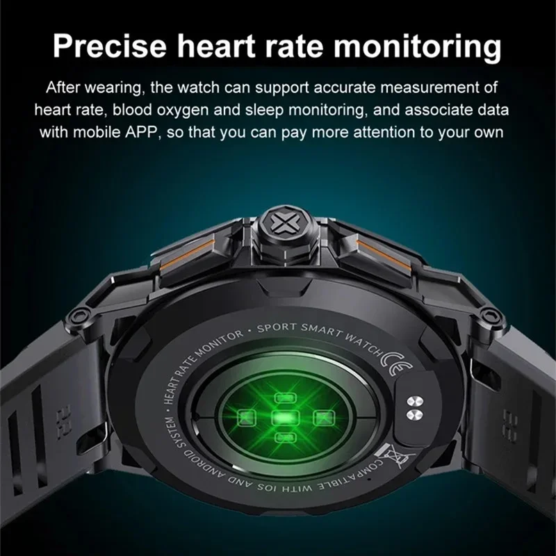 Gaines K62 Smart Watch Männer AMOLED Bildschirm Bluetooth Anruf Musik Sprachassistent Zifferblatt Herzfrequenz Outdoor Sport Fitness Smartwatch