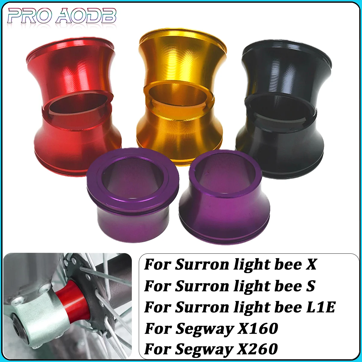 

Electric Bike CNC Front Rear Wheel Axle Hub Spacer For Sur-Ron Surron Light Bee S & Light Bee X For Segway X160 X260 Universal