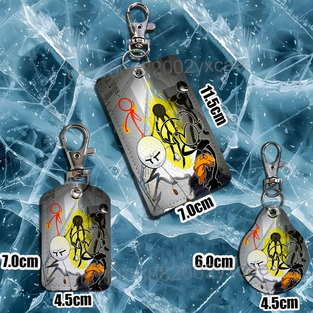 Network Alan Becker Yellow AvA Leather Keychain Badge Holder with Lanyard - ID/Access Card Holder Key Ring Accessory Gift Option view 3