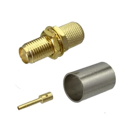 1pcs Connector SMA Jack Female Bulkhead Nut Crimp For RG5 RG6 LMR300 5D-FB Cable RF Coaxial Adapter 50ohm Wire Terminal