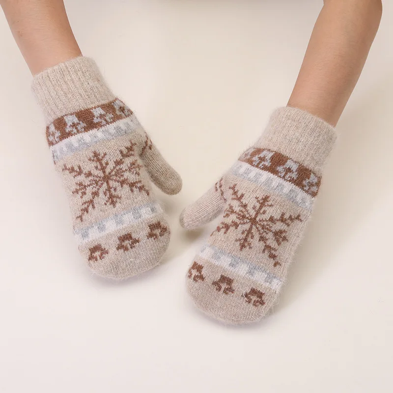 الشتاء الأرنب الفراء الدافئة محبوك القفاز لينة مريحة سميكة الباردة والدليل على قفازات مرونة عالية مناسبة للاستخدام في الهواء الطلق #3