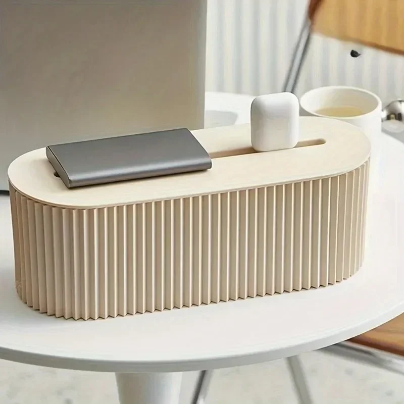 1pc Cable Storage Box with Cover - High-Capacity Power Cord Organizer - Space-Saving Desktop Socket Cable Management Box