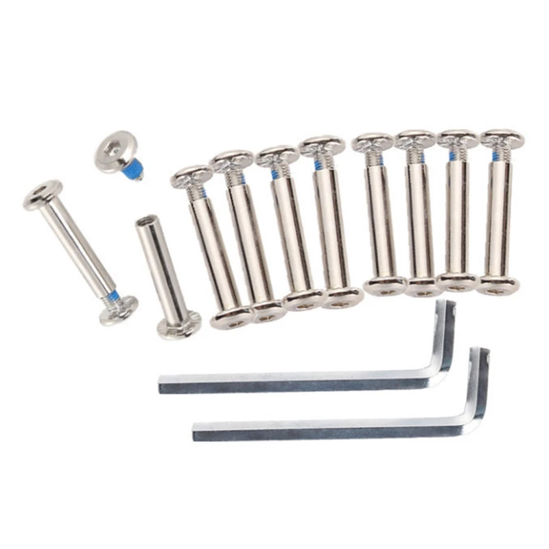 

10 шт., винт для роликовых коньков 31/33 мм, бесплатные 2 гаечные ключи, роликовые коньки, аксессуары для скоростных коньков, ось колеса, гвоздовой болт