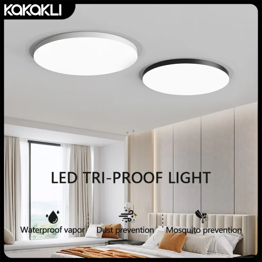 Bathroom Waterproof LED Ceiling Light Simple Circular Three Proof Light Living Room Bedroom Corridor Porch Home Lighting Fixture