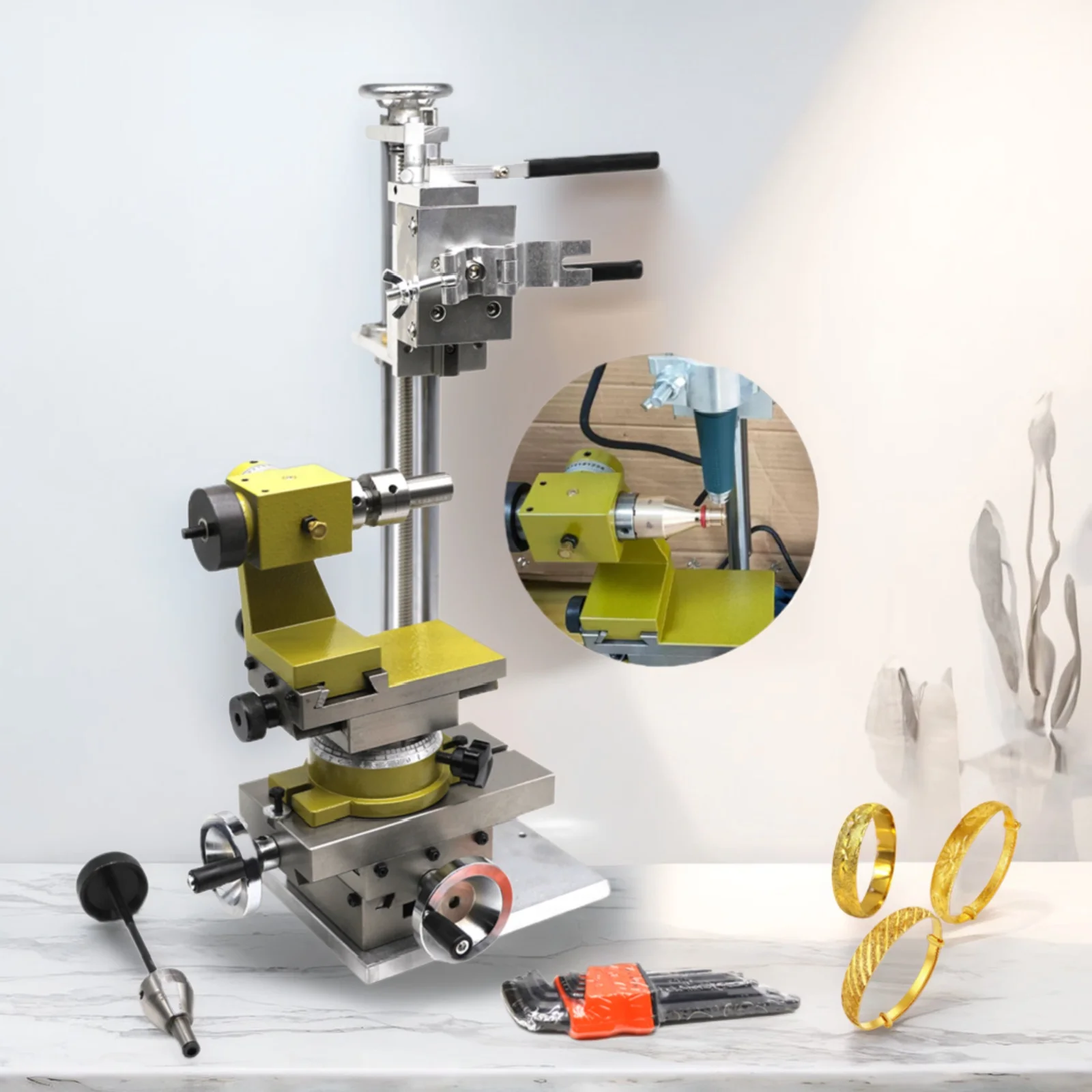 Kinway Stainless Steel Bangle Ring Faceting Machine for Jewelry Polishing and Engraving Flat Surface Applications