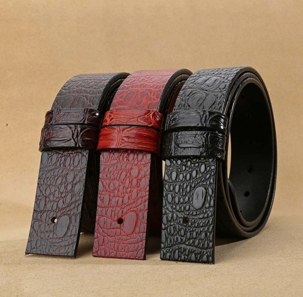 

Leather Cowskin Belts Without Buckle Wide Real Genuine Belt Body Men Cowboy No Buckles