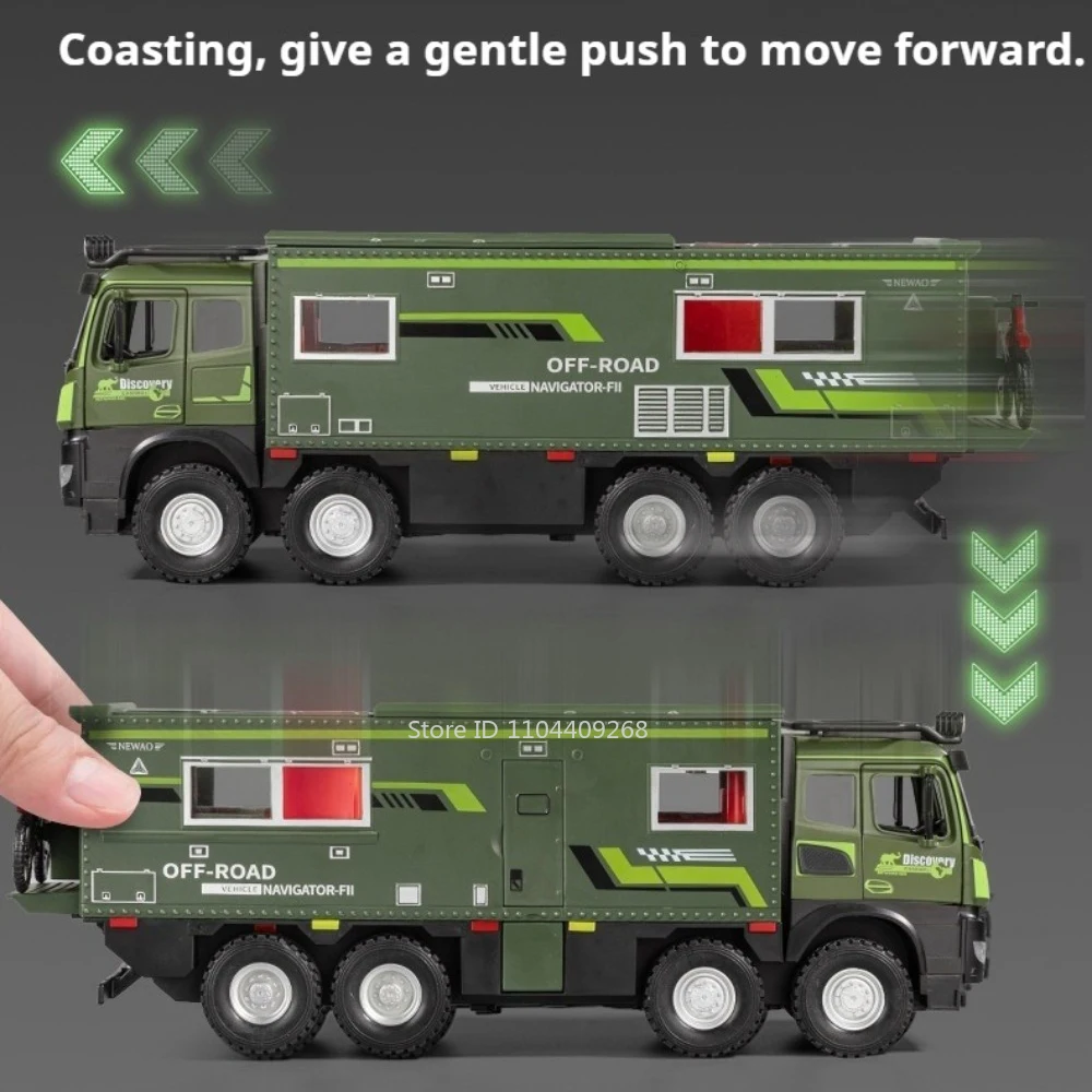 Modèle de voiture jouet NOMADISME RV, échelle 1:18, corps en alliage léger, pneus en caoutchouc, moteur tout-terrain, modèles de maison, article de collection pour enfants