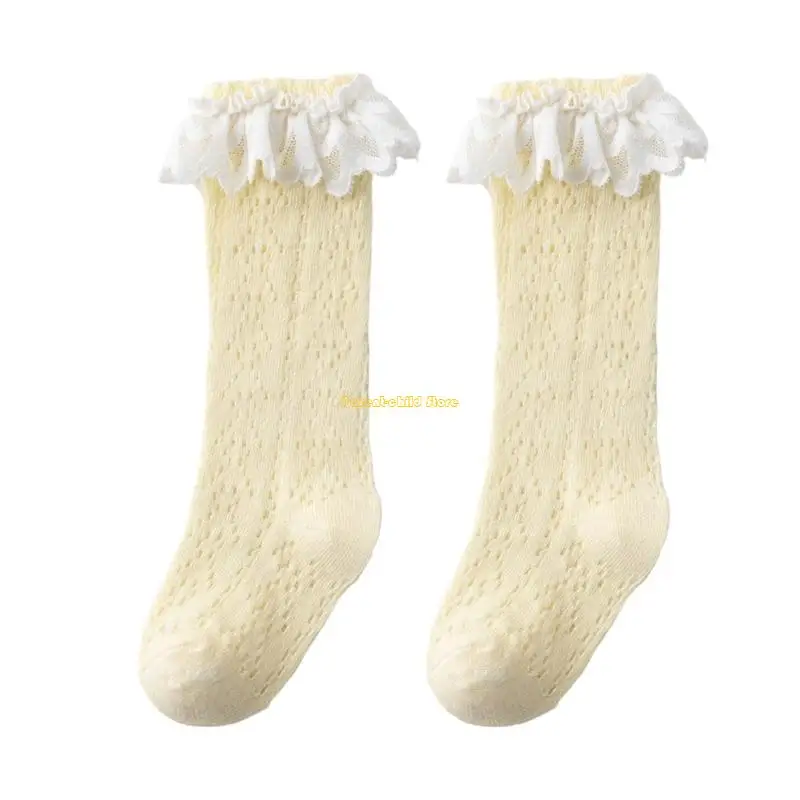 WXTD 아기 무릎 길이 양말 Nonlip Girls 양말 양말을위한 유아와 유아를위한 주름