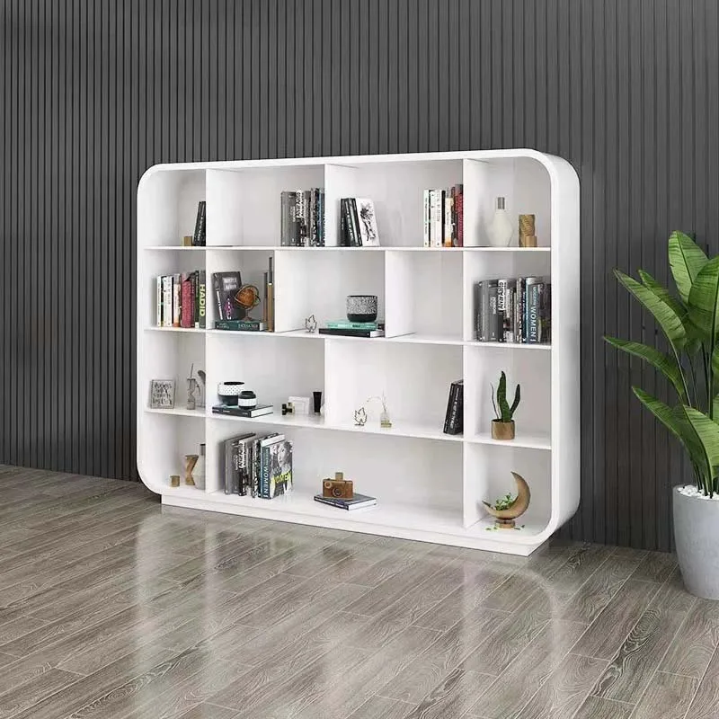 New Modern Design Sideboard White Mdf Paint Display Cabinet Nordic Style Storage Wooden Bookcase Cave Bookshelf