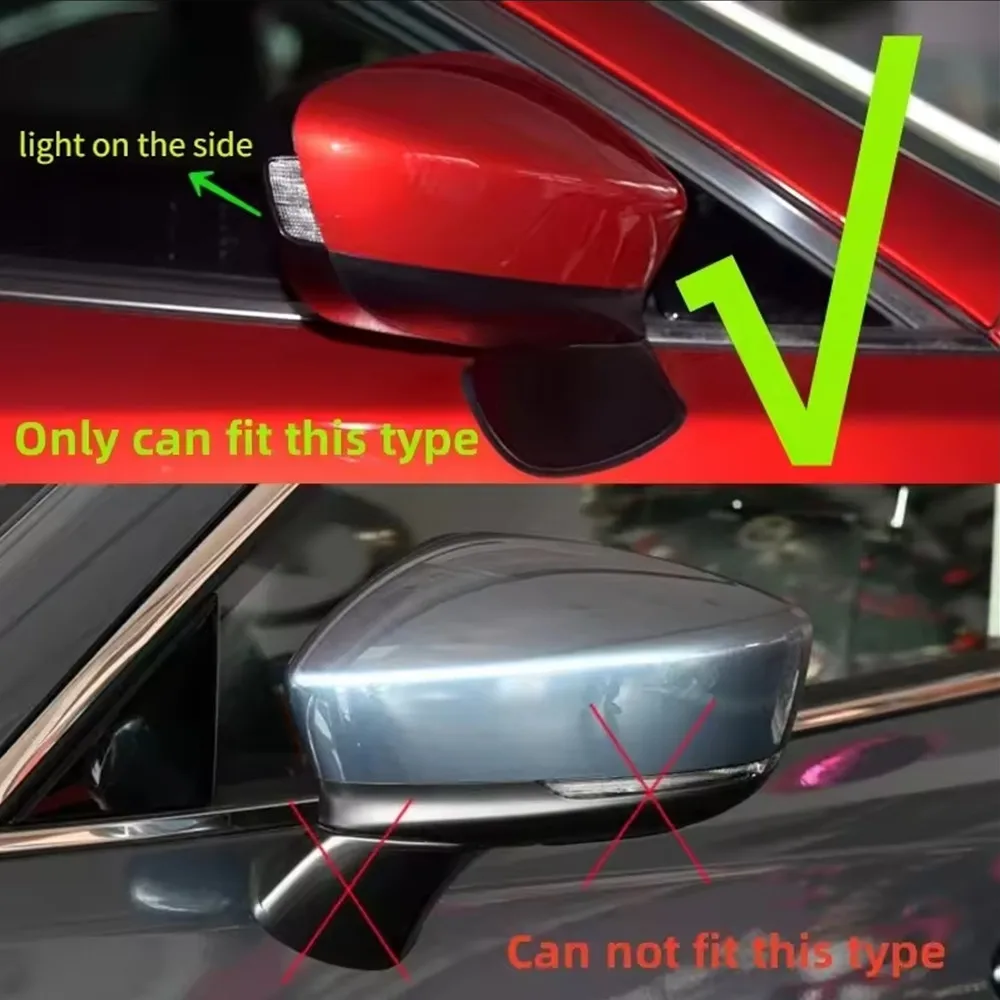 For Mazda 6 Atenza 2014 2015 2016 2017 Car Rearview Side Mirror Cover Wing Cap Exterior Door Housing Shell Trim ABS Carbon/Black