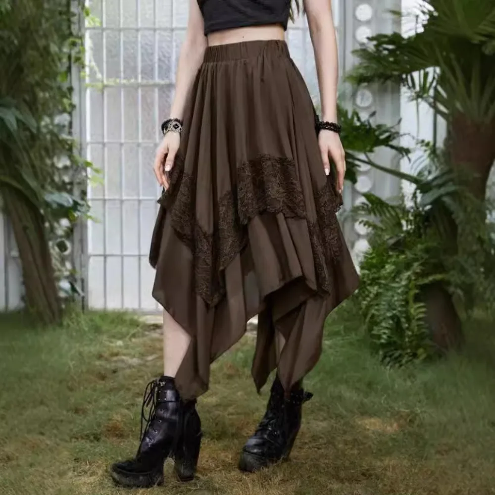 ダークゴスパンク ホットティ レースステッチ ハロウィン スカート コスチューム アクセサリー ルネッサンス