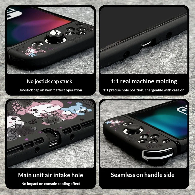 Switch 2 Oled Portable Protective Case Kuromi My Melody Black Split Type Silicone Cover For Gaming Lovers Daily Use view 4