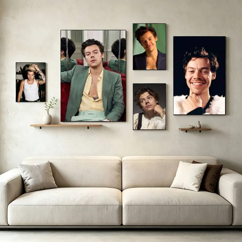 B-British Pop Singer Harry Styles  Poster High Quality Dorm Living Room Aesthetic Wall Decoration Painting Stickers Gift