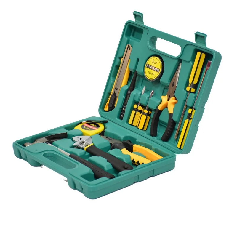 Household Repair Tool Set, 13Pcs High Grade Alloy Steel hand Tool Kit with Platsic Toolbox, Repair Hand Tools Set with Anti-Slip