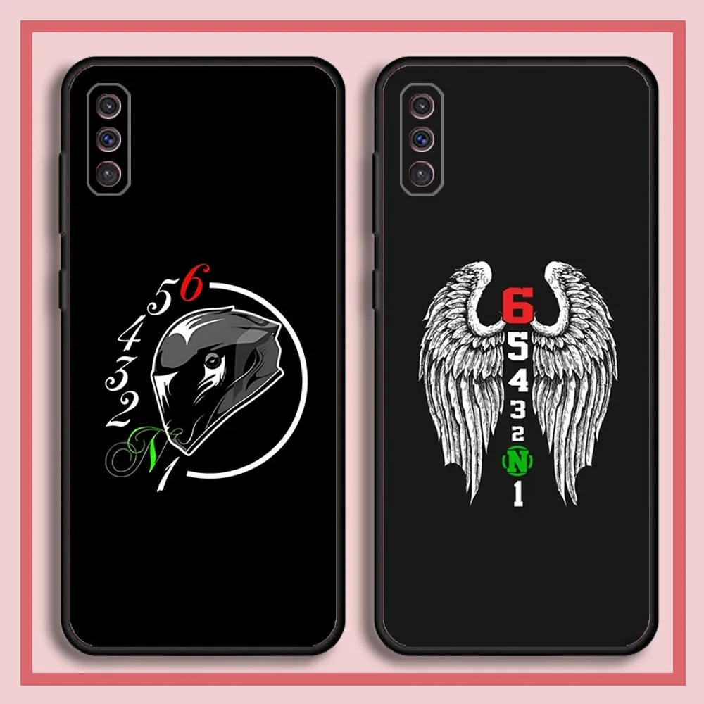 1N23456 Motorcycl Phone Case For Samsung S23,23,22,30,21,10,9,Note20 Ultra,Lite,Ultra,5G,Plus,FE,Black Soft Case