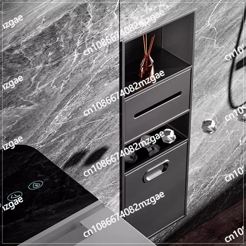 Stainless steel niche toilet toilet embedded trash can tissue bathroom storage cabinet available