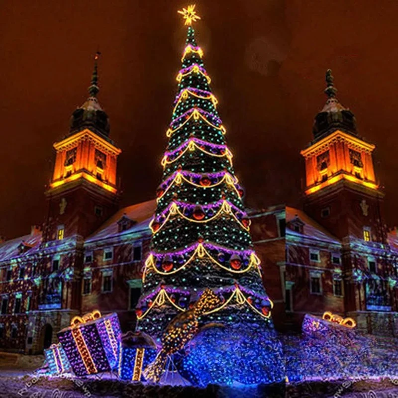 Large Octagonal Frame Christmas Tree Complete Set 5M 6M 7M 8M 9M 10M 12M 15M Outdoor Mall Hotel Holiday Scene Decor