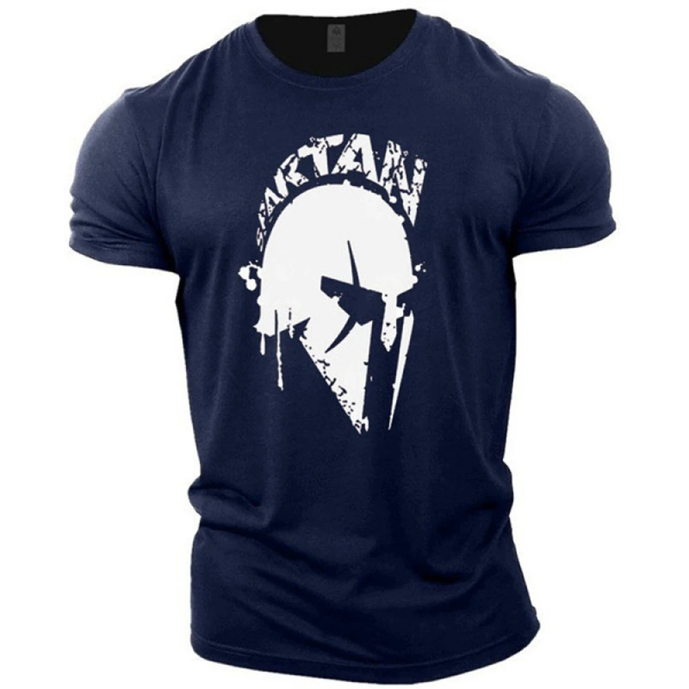 2023 New Spartan Gym 3D Men\'s Printed T-shirt Short Sleeve Breathable Fitness Run Street Large Size Loose Breathable Shirt 6XL