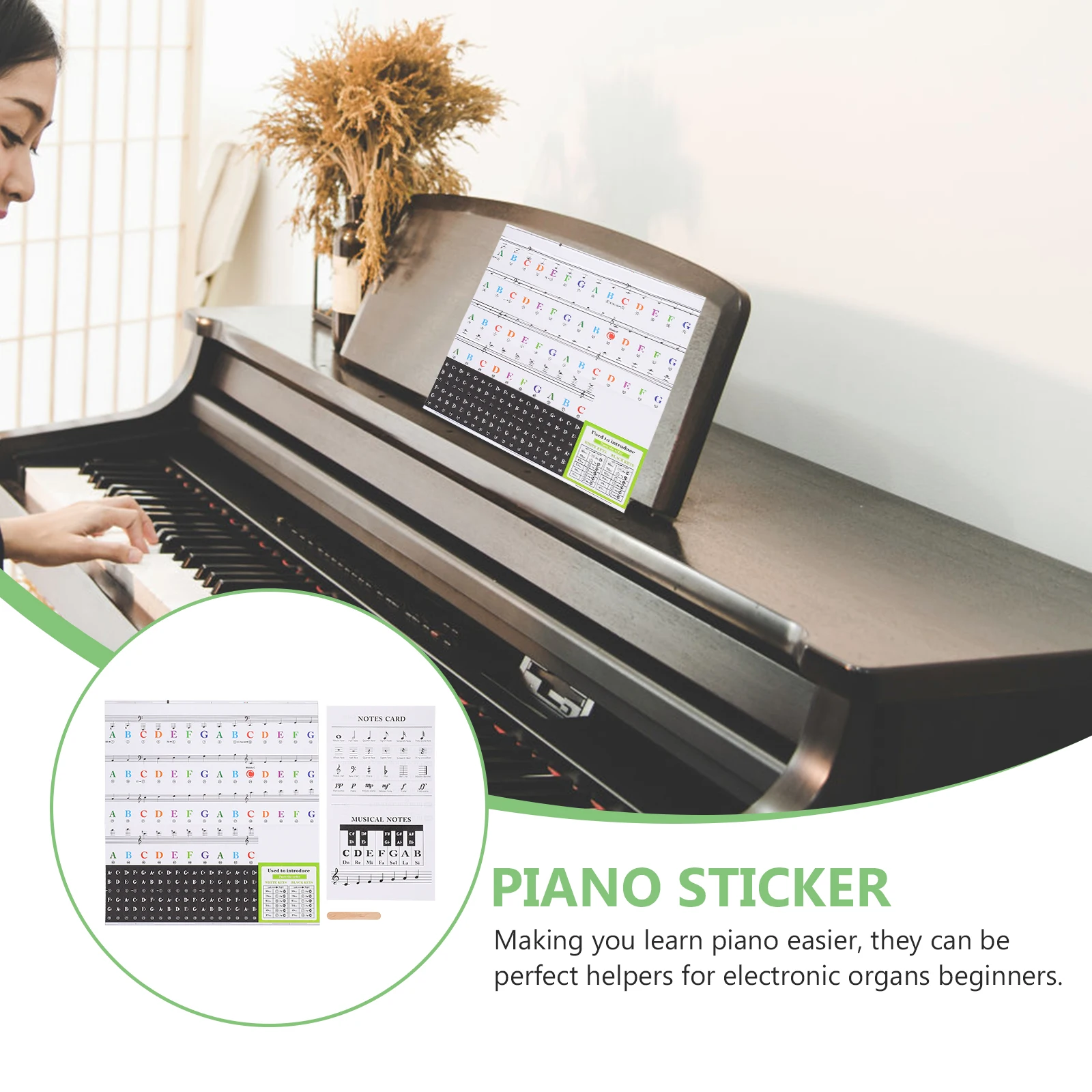 

Piano Stickers Accessories Keyboards Music Instrument Supplies Transparent Beginner Decal Removable