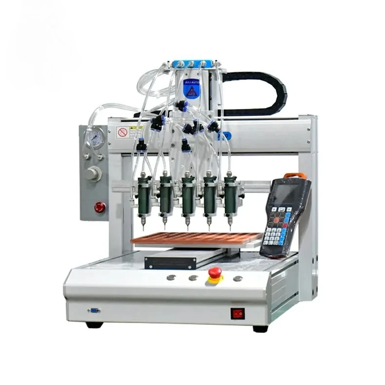 High Speed 5L Pressure Bucket 5 Heads Glue Dispenser Multi-head Automatic Glue Dispenser Robot