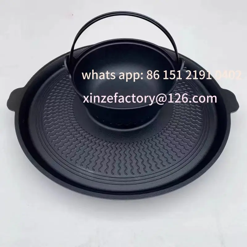 

Настраиваемый горшок для жарки живого масла. Антипригарный вогнутый и выпуклый коммерческий трехслойный горшок для жарки интернет-знаменитостей.