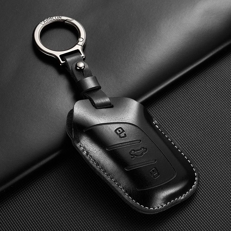 Чехол-брелок из кожи с 3 кнопками для ключей MG 4 2023, MG4 EV, MG HS, GT, ZS EV, ZX, MG5, MG6, а также для Roewe RX3, RX5, RX8, ERX5, I6 (модель 2026 года)