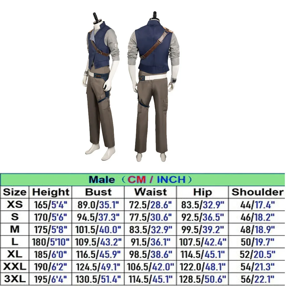 Men Women Cal Cos Kestis Cosplay Vest Costume Jedi Fallen Order Male Suit Top Pants Coat Uniform Halloween Carnival Costume