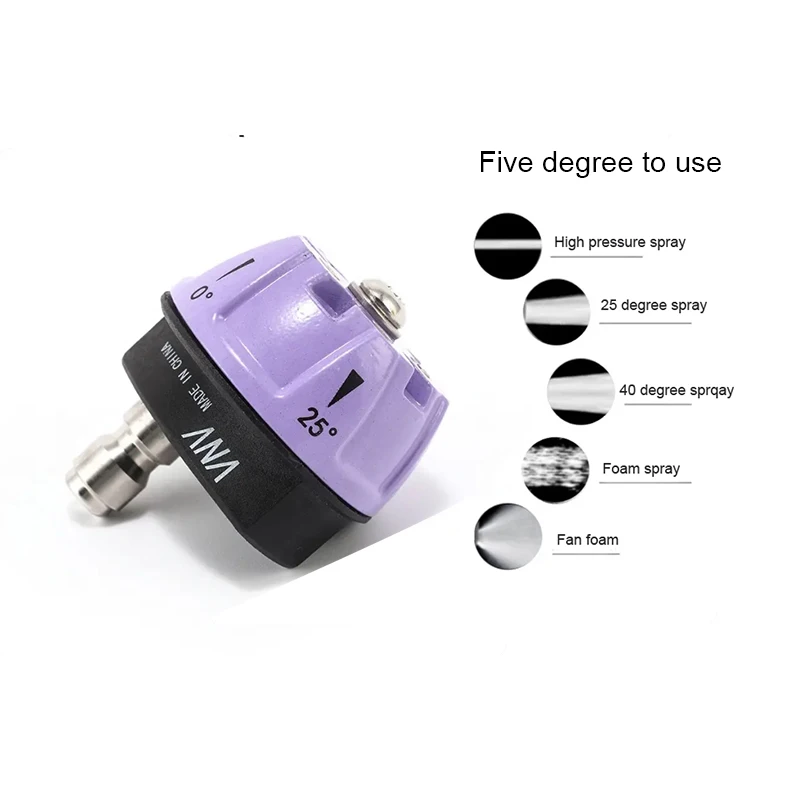 High Pressure Washer Kits Water Foam 5-in-1 Spray Nozzle for Car Washing Car Cleaning Accessories 1/4'' Quick Plug