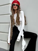 Irregular Tassel Women T-shirts Autumn Solid New Full Sleeve O-neck Shirring Slim Tops Female Wild Trend Street Clothing - Image 4