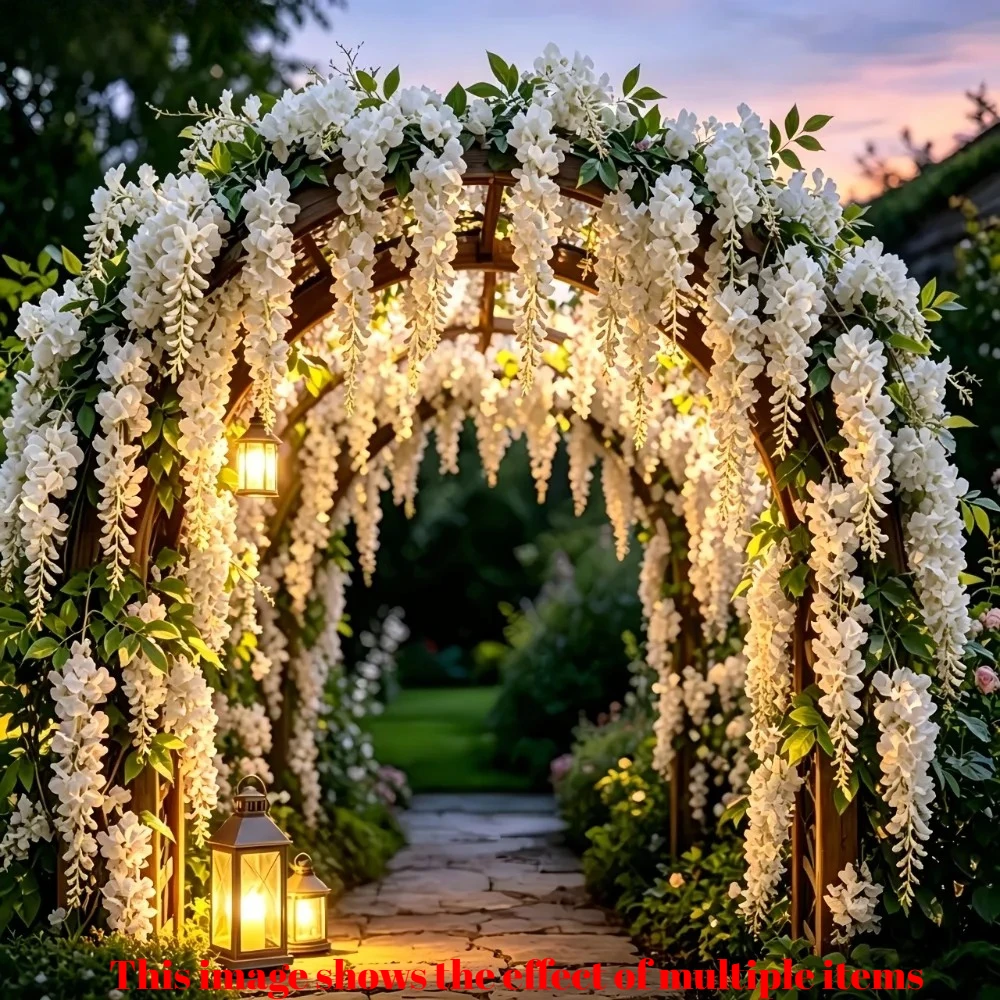 22-teiliges Set Weiße Rosenranken Wanddekoration und Leicht Aufzuhängende Weiße Orchideenblüten Geeignet für Verschiedene Einrichtungen für Häuser und Hochzeiten – Detail 5