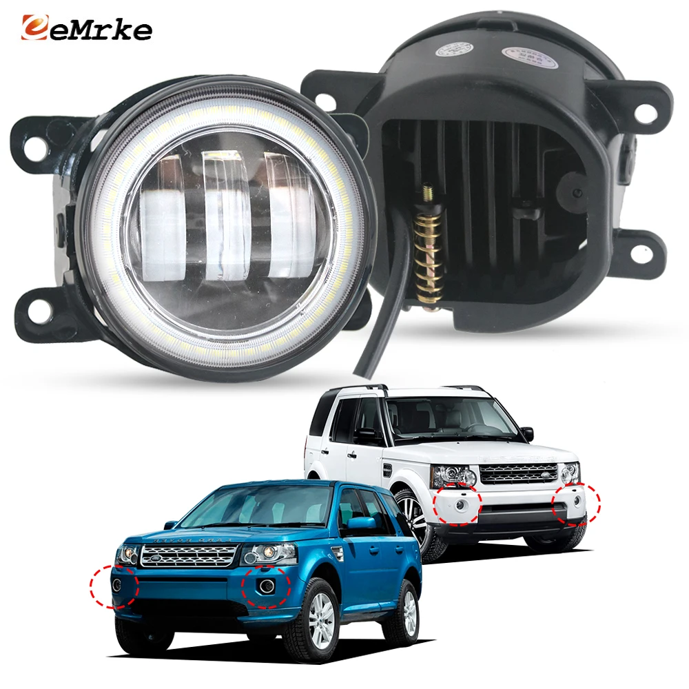 Upgrade Led Fog Lights for Land Rover Freelander 2 L359 Discovery IV L319 LR2 LR4 Lens DRL Car Halo Ring Daytime Running Lamp