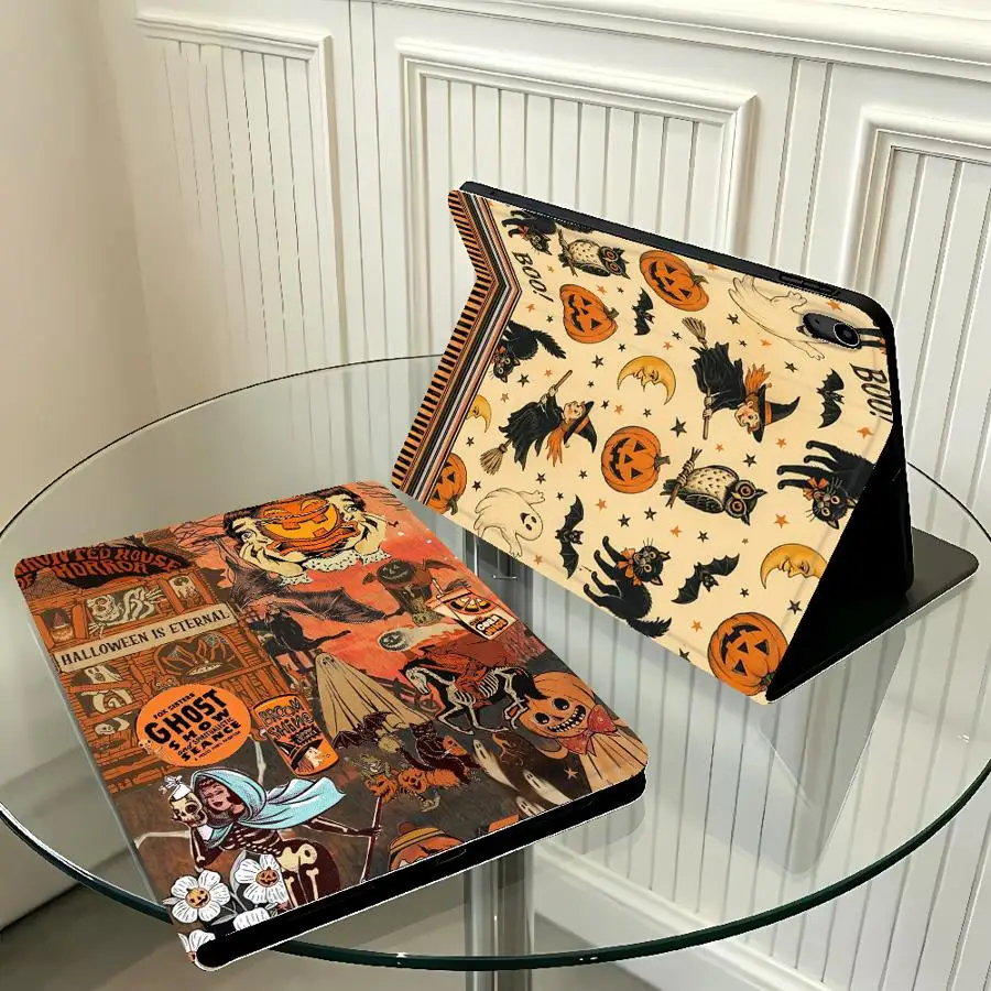 Vintage Ghost Show with Pencil Slot Case for Apple iPad Pro11 13 Air 11 13 M4 M3 M2 A16 2026 10th 7/8/9th Air 4/5/6th