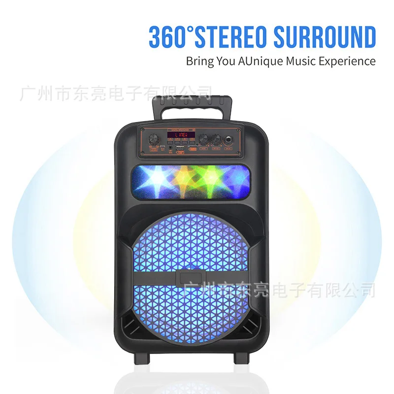 New Outdoor Subwoofer Portable Bluetooth Speaker, Cross-border Outdoor 8-inch Wireless Lantern Square Dance Card Stereo