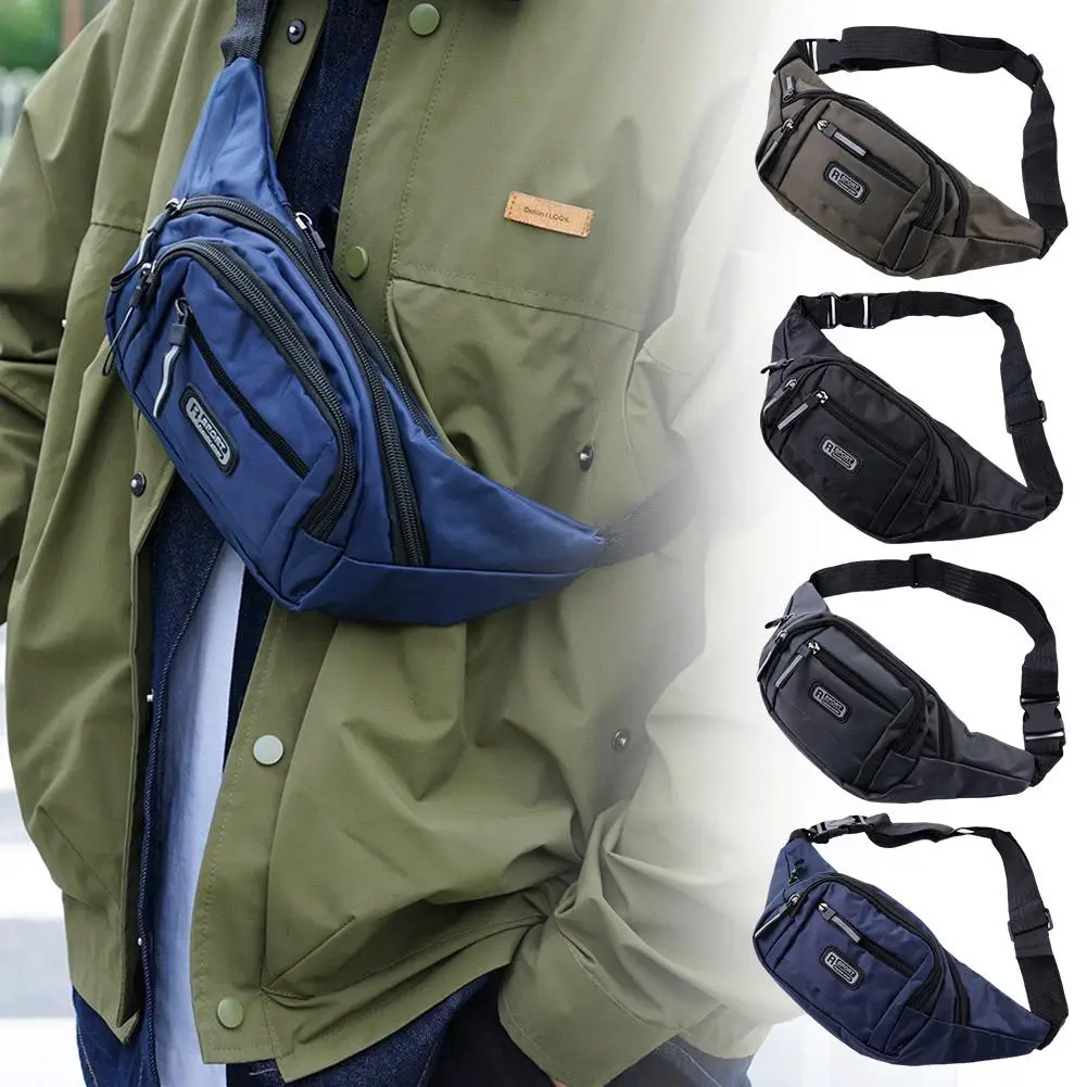 Men's Fashionable Multifunctional Waist Bag Chest Bag Bag Outdoor Item Buckle Adjustable Storage Portable Design Shoulder S H0K4