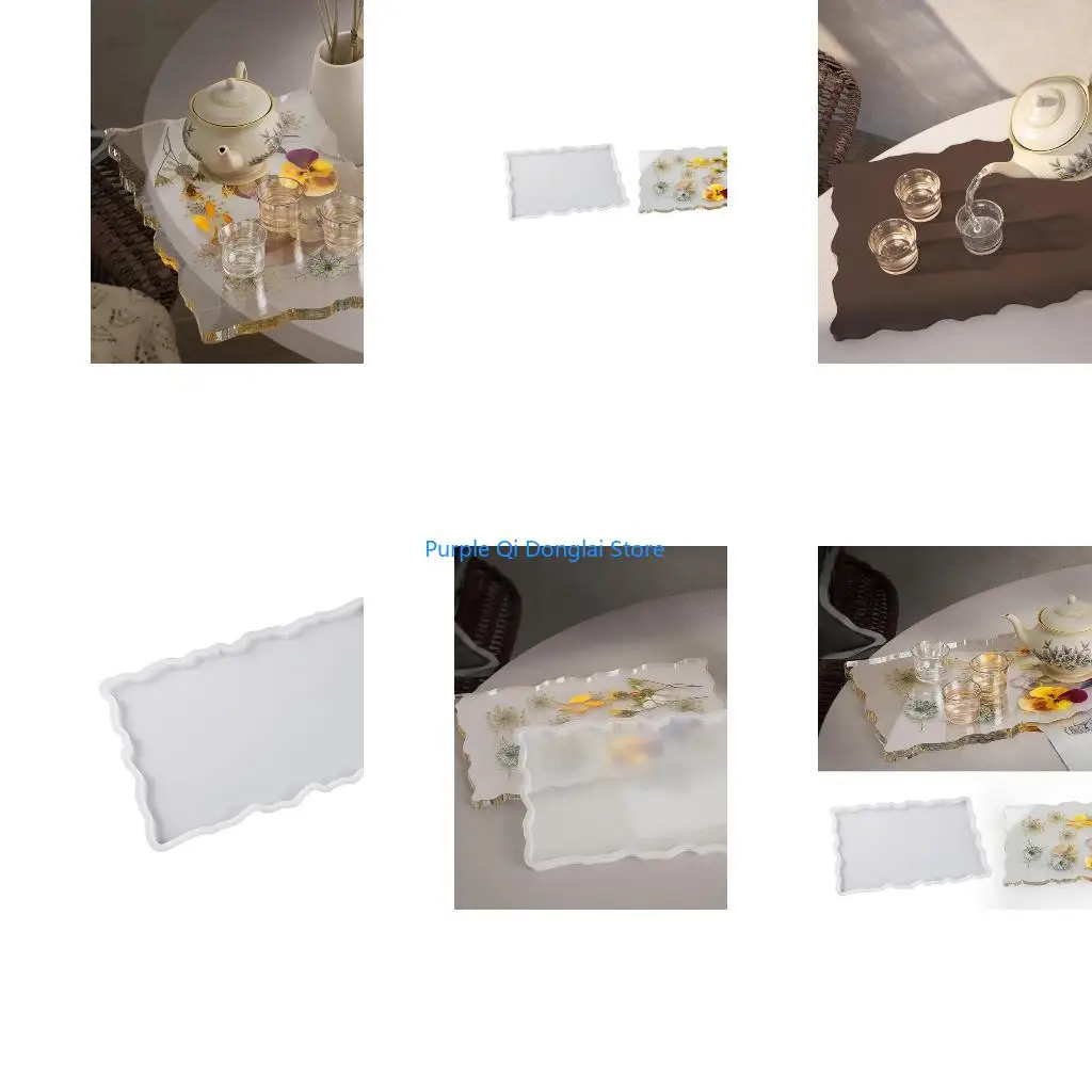 L21E Jewelry Tray Molds Irregular Silicone Lace Tray Molds Resin Moulds for Tray Dish