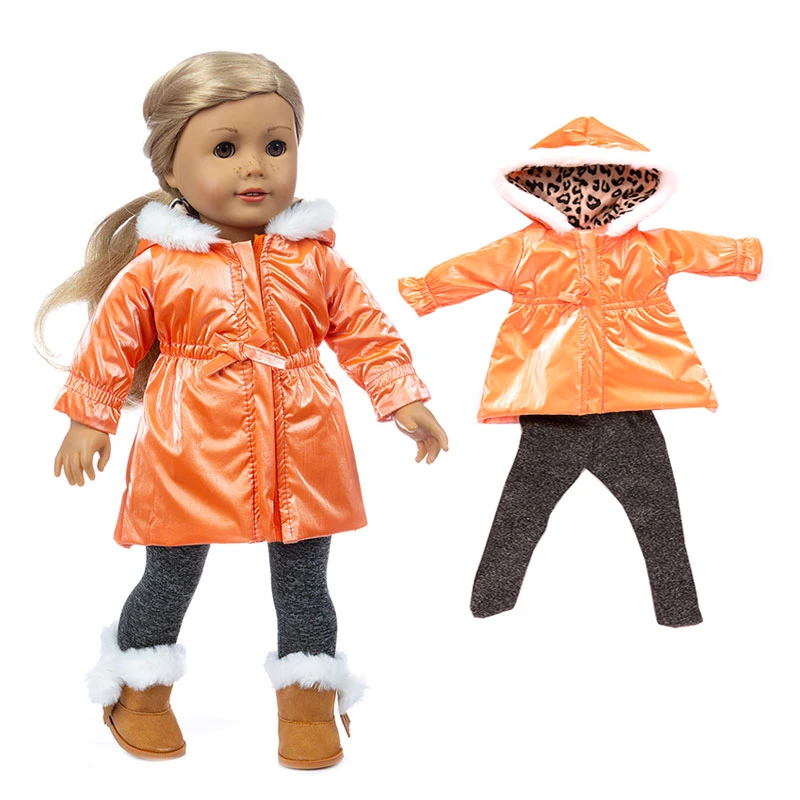 Doll Jacket Pants Set 18 Inch Doll Clothes for Winter Windbreaker legging Clothes for baby doll coat