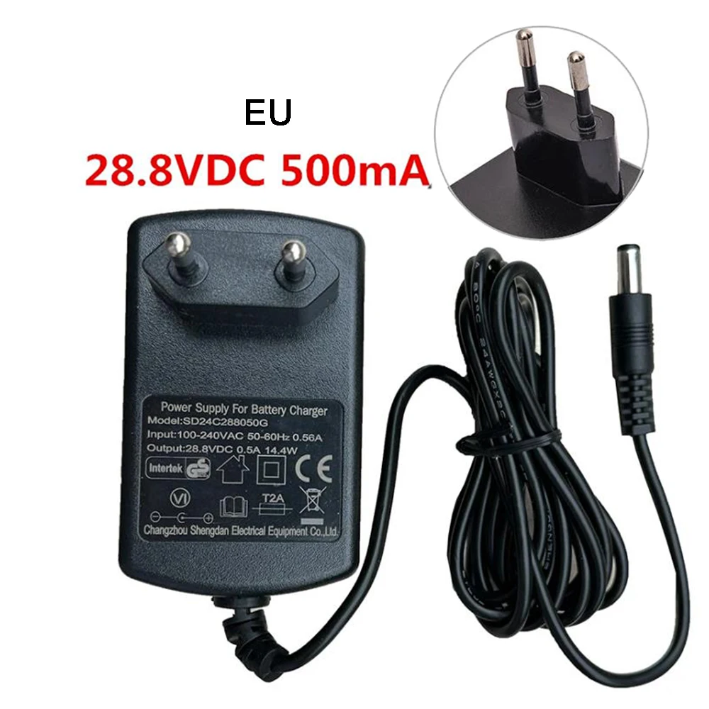 28.8VDC 500mA Kids Ride On Car Charger,24V US/ EU Optional Round Hole Charger for Electric Baby Carriage Ride Toy