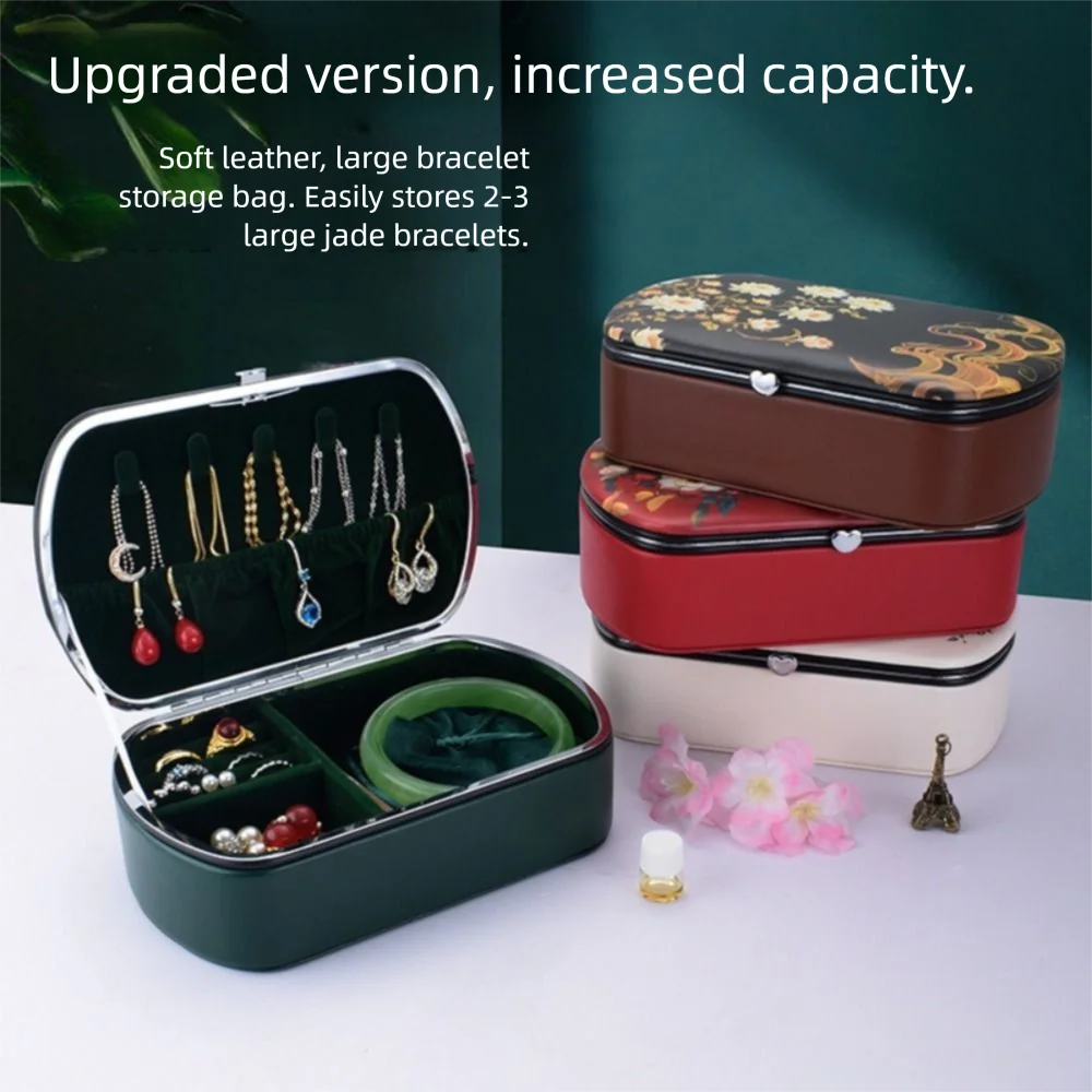 PU Jewelry Packing Bag Large Capacity Multi-function Earrings Storage Case Necklaces Divided Grids Jewelry Display Box Vacation