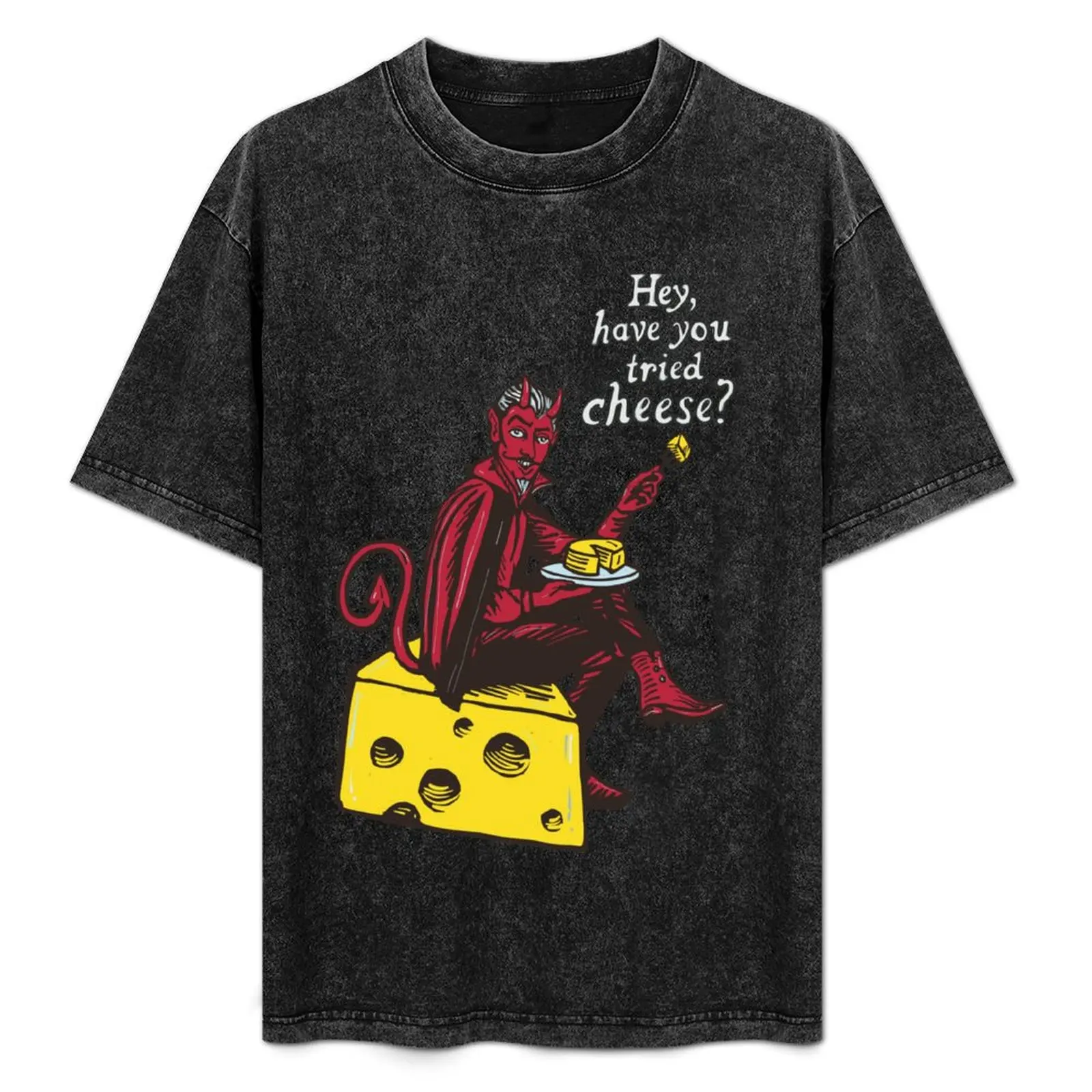 

“Hey, Have you tried Cheese ” Devils temptation T-Shirt animal prinfor boys graphic shirts mens t shirts casual stylish