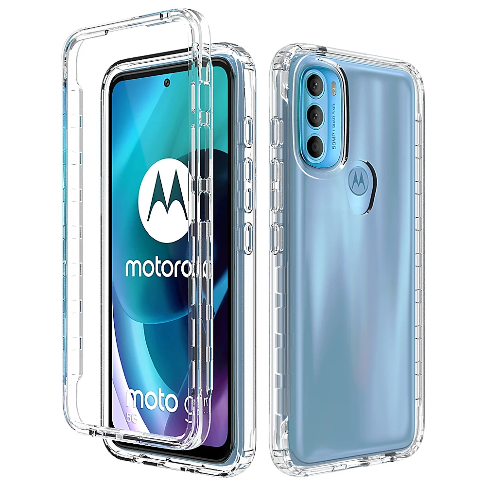 Transparent Case for Motorola Moto G71 G51 G50 5G Hybrid Shockproof Shell 2in1 Crystal Clear Cover Funda Capa