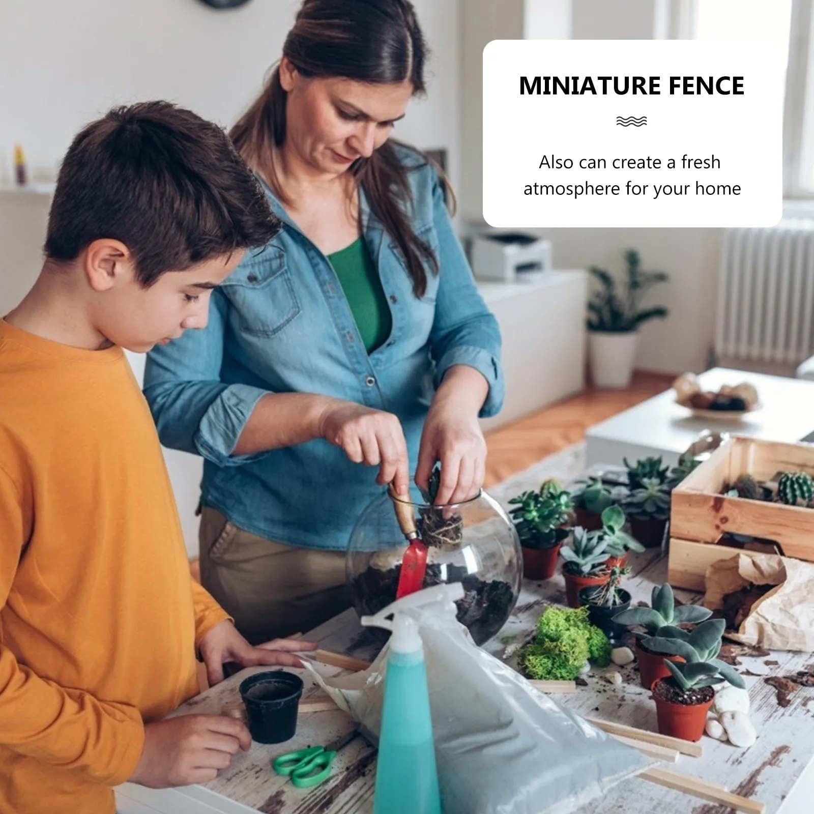 Sand Table Fence and Door Set – Miniature Fairy Garden Decoration for Micro Landscape