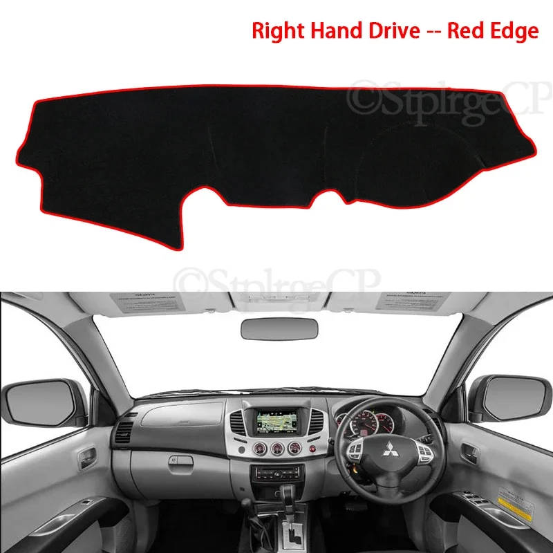 Anti-Slip Mat Dashboard Cover Sunshade Dashmat Accessories for Mitsubishi L200 Triton Strada Strakar Barbarian Hunter Strakar