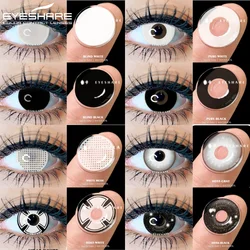 EYESAHRE Cosplay Contact Lenses for Eyes 1 Pair Halloween Lenses Black Lenses White Eye Lenses Yaerly Red Lenses Color Contacts