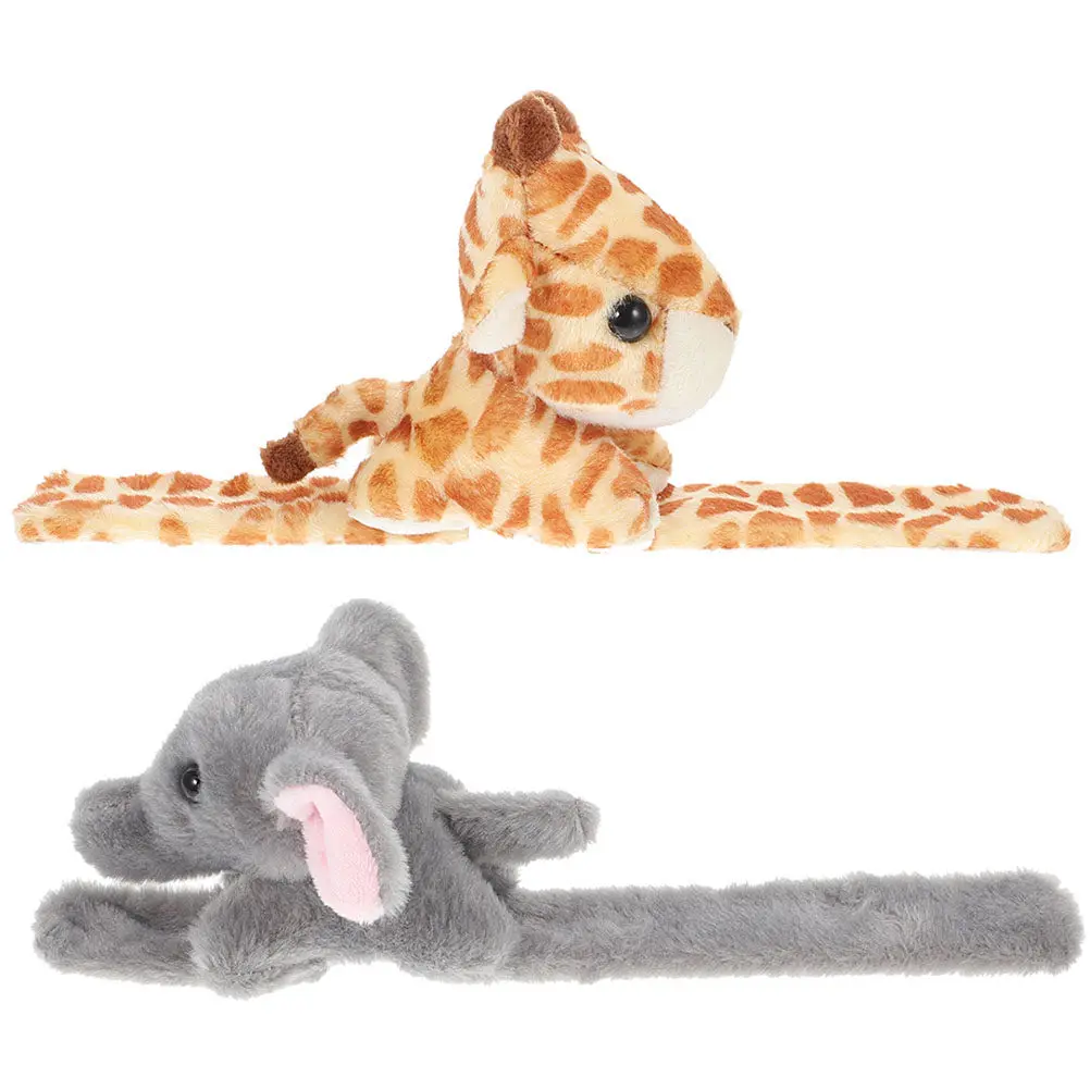 

2Pcs Animal Snap Bracelets Cartoon Pattern Kids Wristband Comfortable Party Favor Slap Bands for Children Birthday Jungle Theme