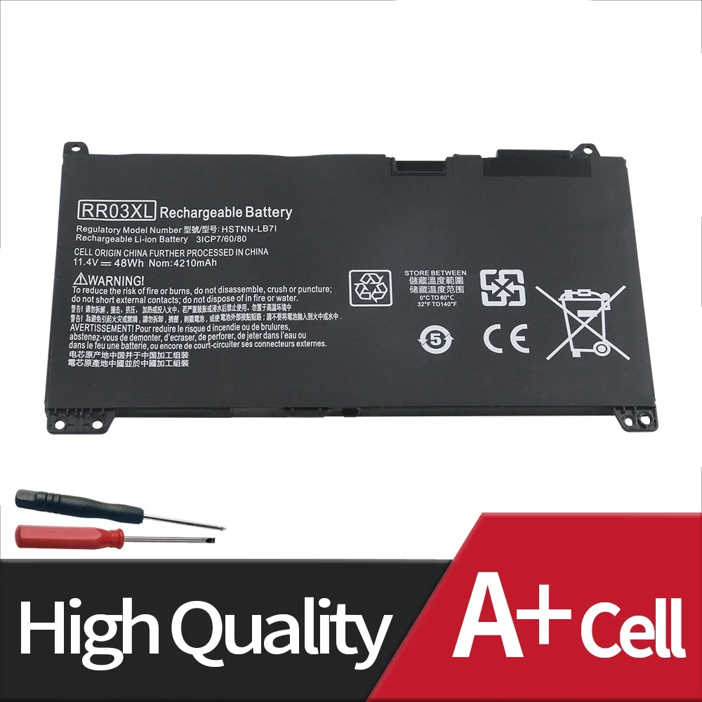 New RR03XL Laptop Battery For HP ProBook 430 440 450 455 470 G4 G5 851477-541 HSTNN-PB6W HSTNN-Q06C HSTNN-LB71 UB7C 11.4V 48WH